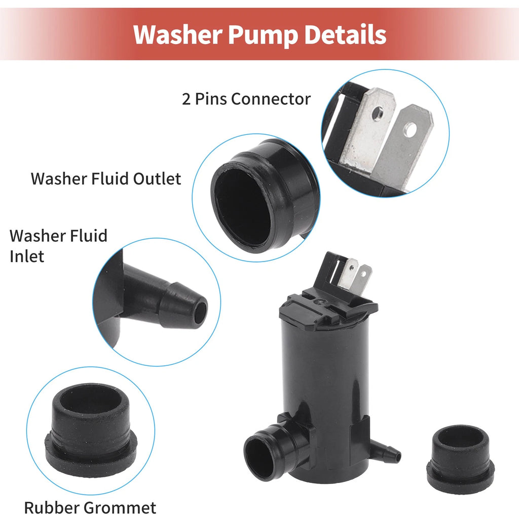 Windshield Washer Pump w/Grommet for Honda (No. 38512SC4673)
