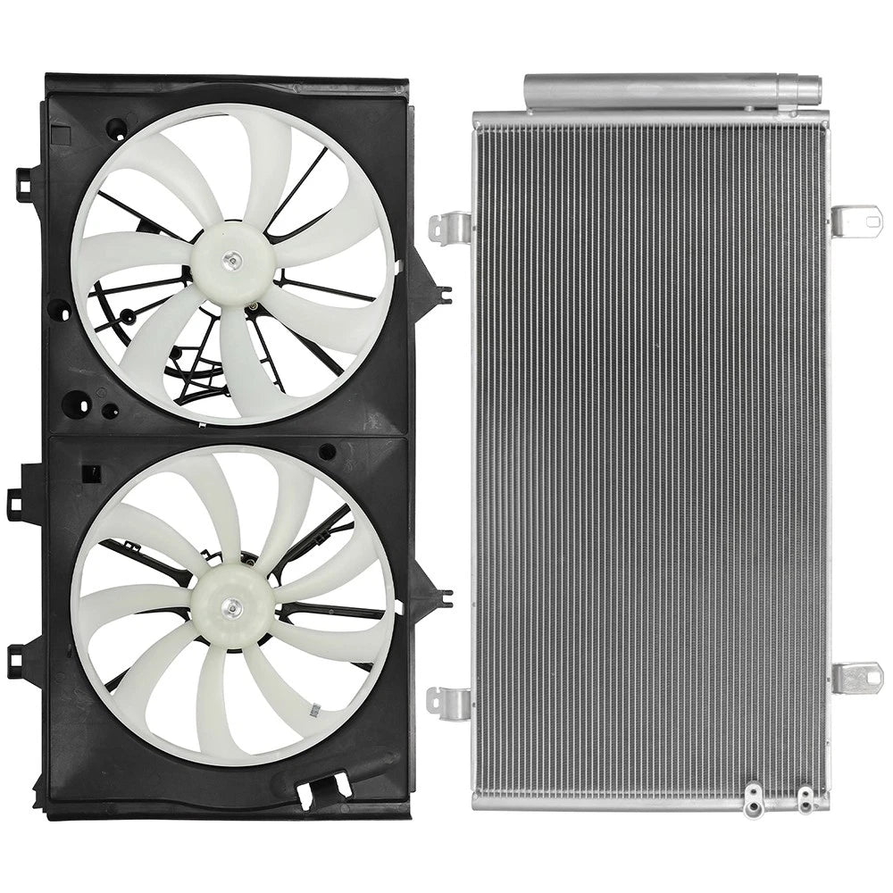 AC condenser and cooling fan assembly for Lexus ES350 (2013–2017)