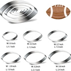 6X Stainless Steel Cookie Cutters for Baking (Football, Nut Design)