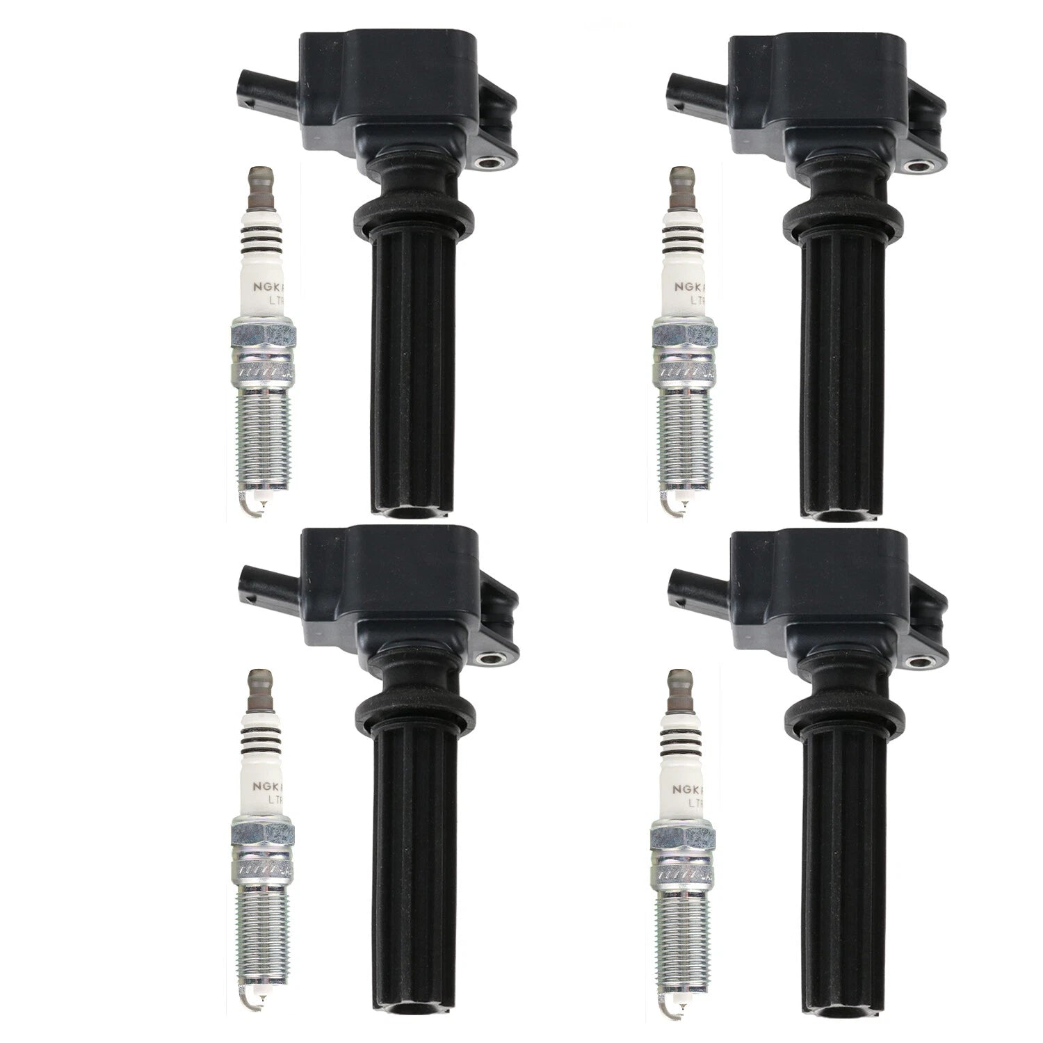 Set of 4 Ignition Coils & Spark Plugs for Lincoln Edge MKZ (2015–2020)