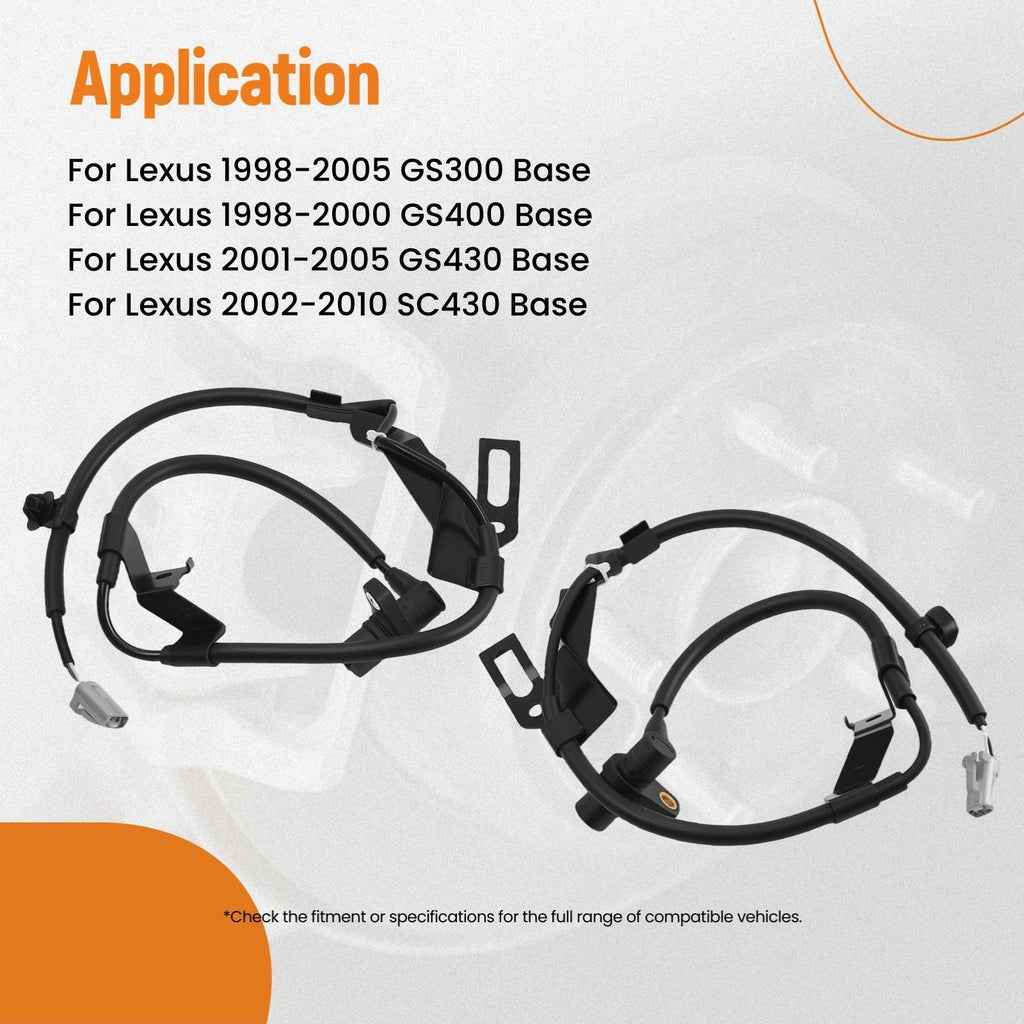 2X Front ABS Speed Sensor for Lexus SC430 GS430 GS400 (2001–2010) 8954230160