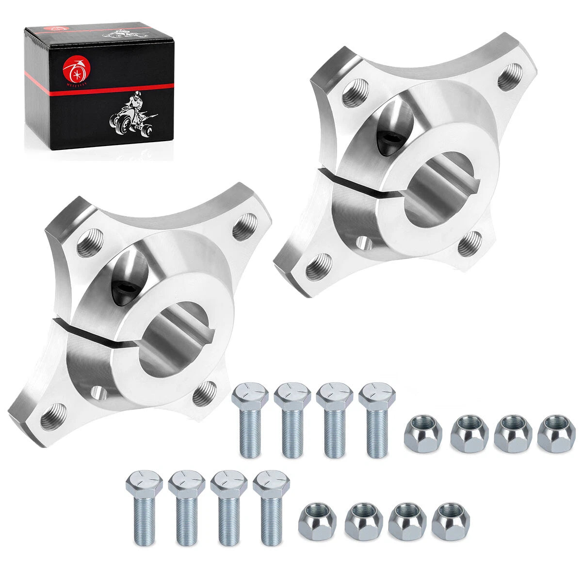 Set of 4 Aluminum Wheel Hubs & Bolt Nuts for Go Kart (1-1/4")