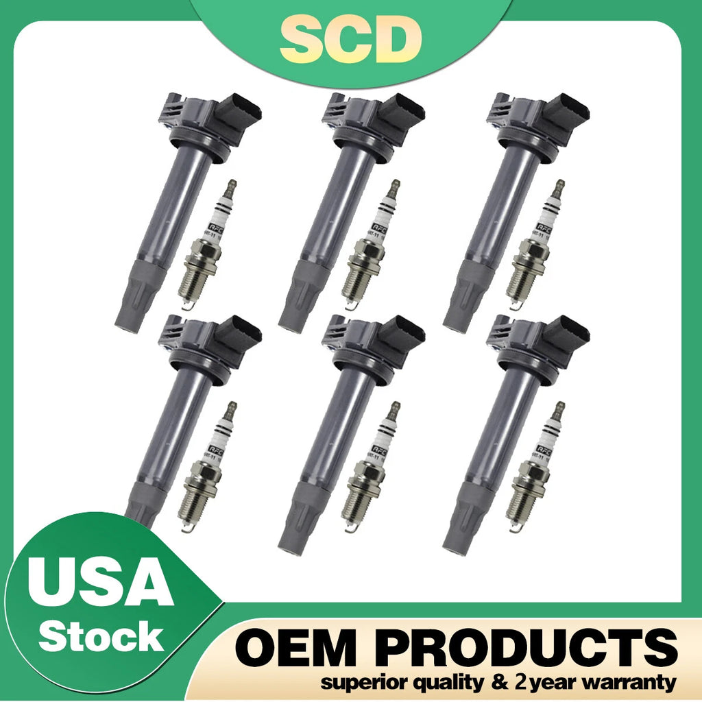 Set of 12 Ignition Coils & Spark Plugs for Toyota Solara Camry Sienna (2004–2010)