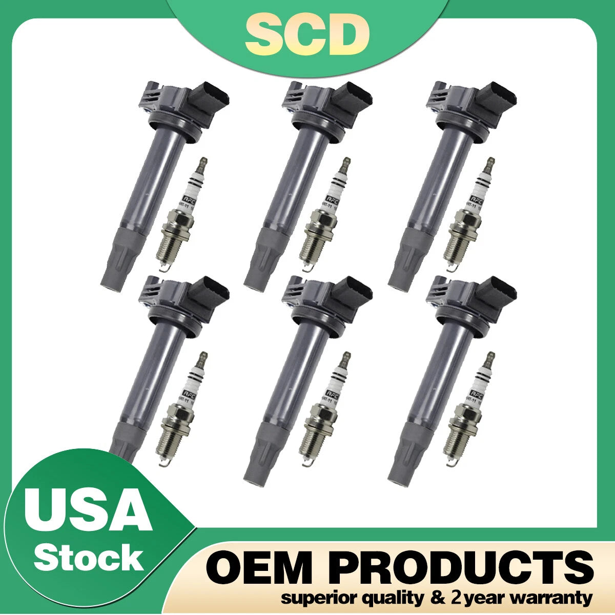 Set of 12 Ignition Coils & Spark Plugs for Toyota Solara Camry Sienna (2004–2010)