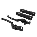 Black Extendable Brake Clutch Lever Grip Set for BMW S1000R S1000RR (2010-2023)