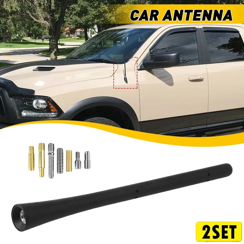 Set of 2 Short 7" Rubber Antenna Mast for Silverado/GMC Sierra (EXV)