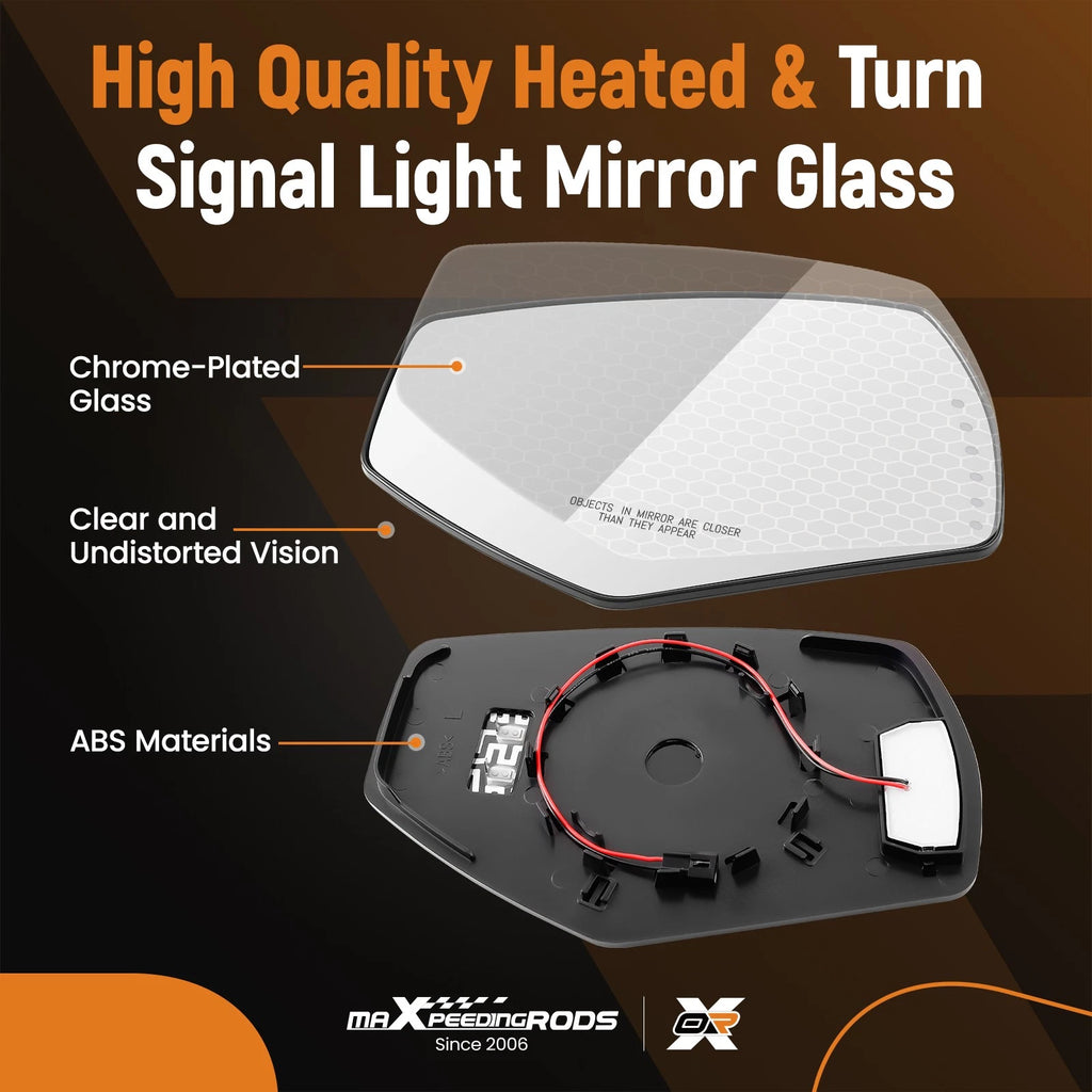 Passenger Side Heated Mirror Glass for Chevy Silverado GMC Sierra (2014–2019)
