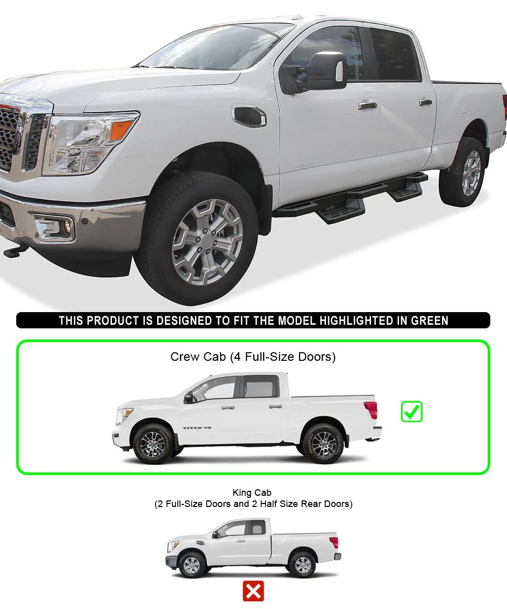Stainless Steel Pocket Steps for Nissan Titan Crew Cab (2004-2024)
