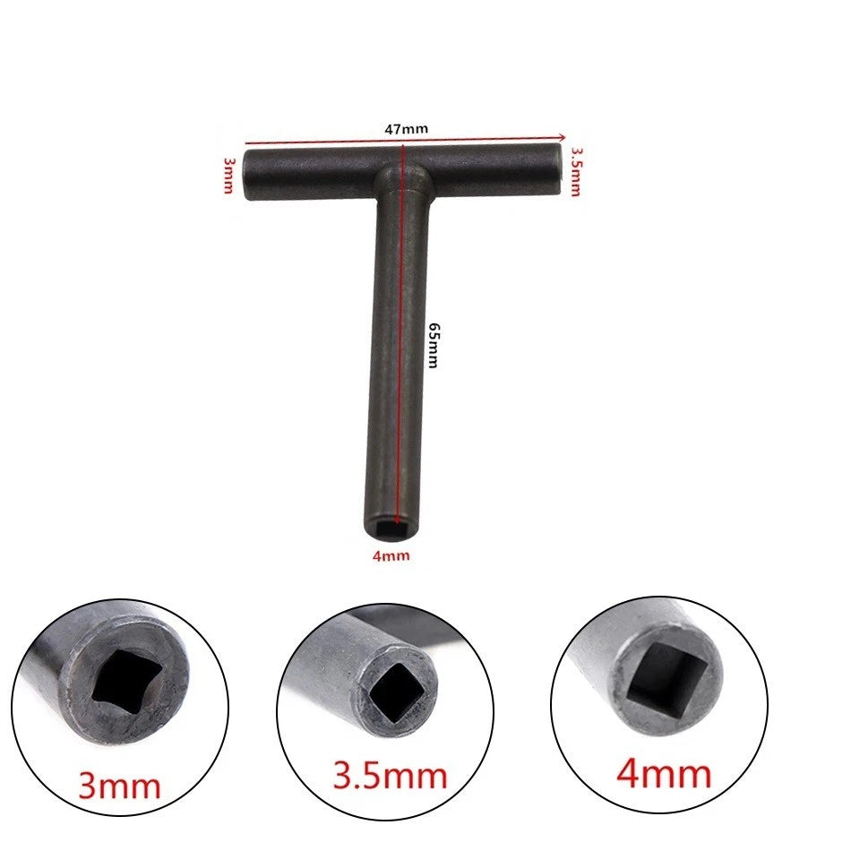 T Spanner Socket Wrench Set of 5 for Motorcycle Engine (3/3.5/4/9/10mm)