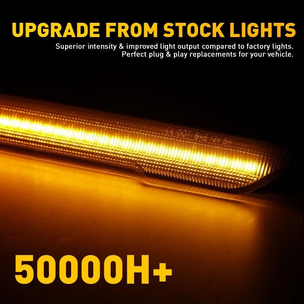 Set of 4 Smoke Amber LED Side Marker Lamps for GMC Sierra 2500HD 3500HD (2020–2023)