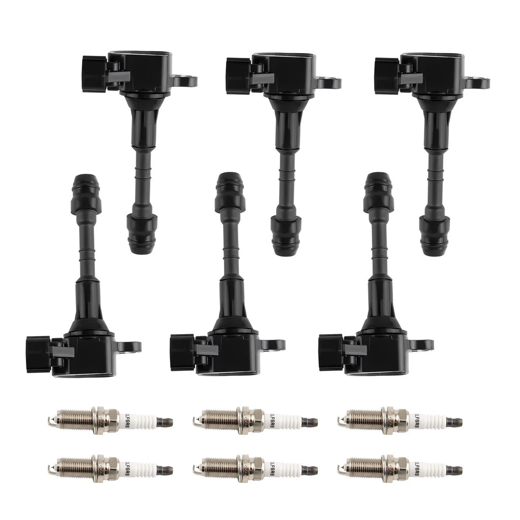 Ignition Coil Pack and Iridium Spark Plug Set of 6 for Nissan Frontier (2005–2006)