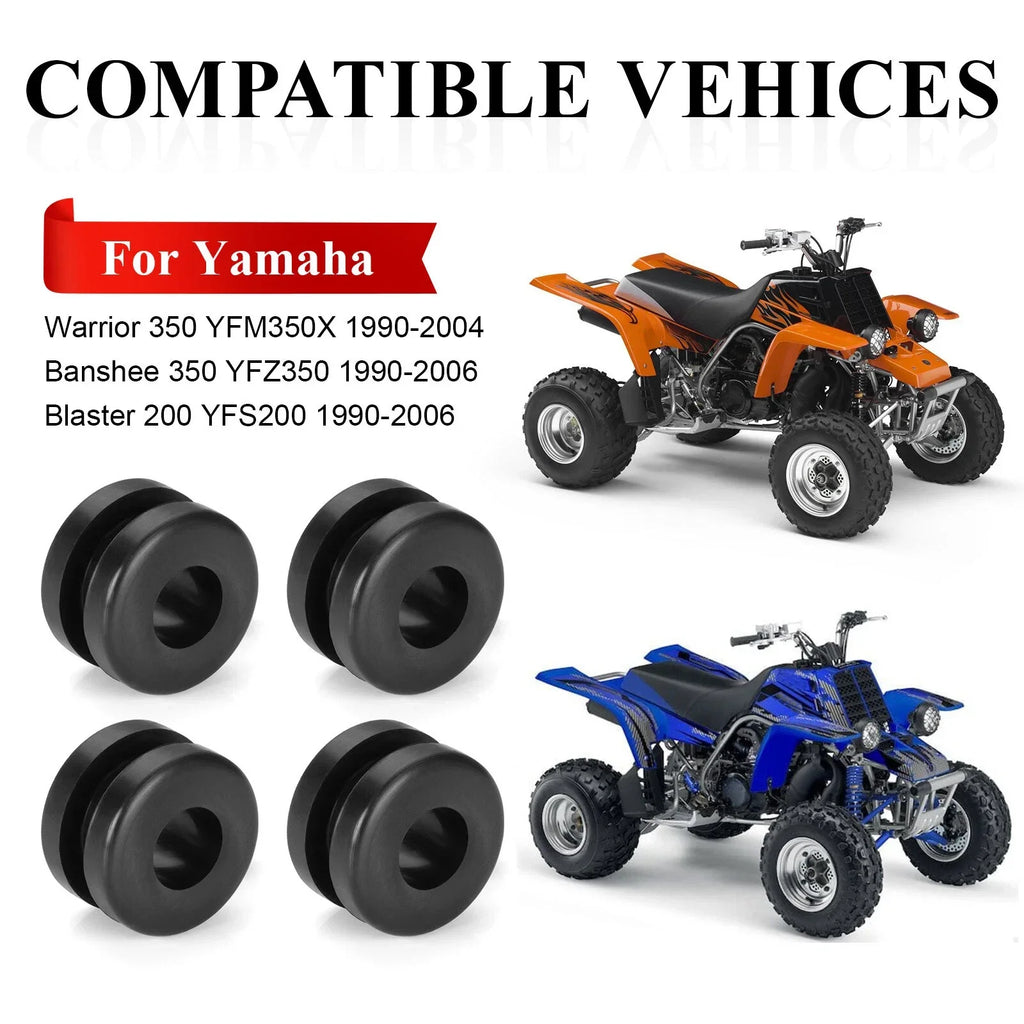 4 x Rubber Heel Guard Grommets for Yamaha Warrior Banshee Blaster (1987–2006)