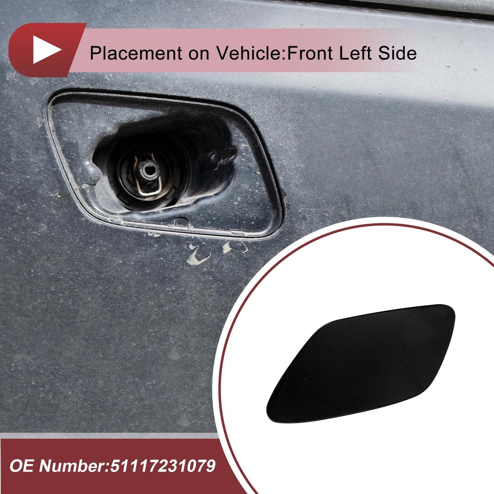 Bumper Headlight Washer Nozzle Cover Cap No. 51117231079 for BMW Z4 (2009–2016)
