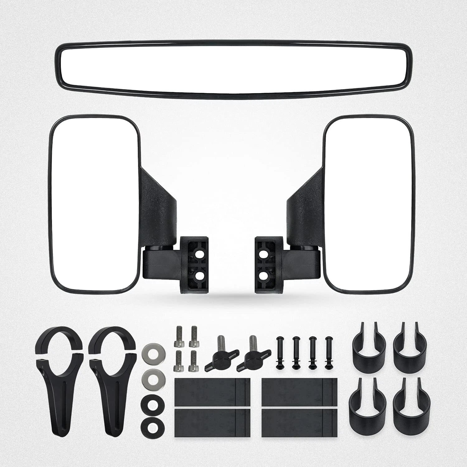 Set of 2 Rear View Center & Side Mirrors for Polaris Ranger RZR XP (2008–2020)