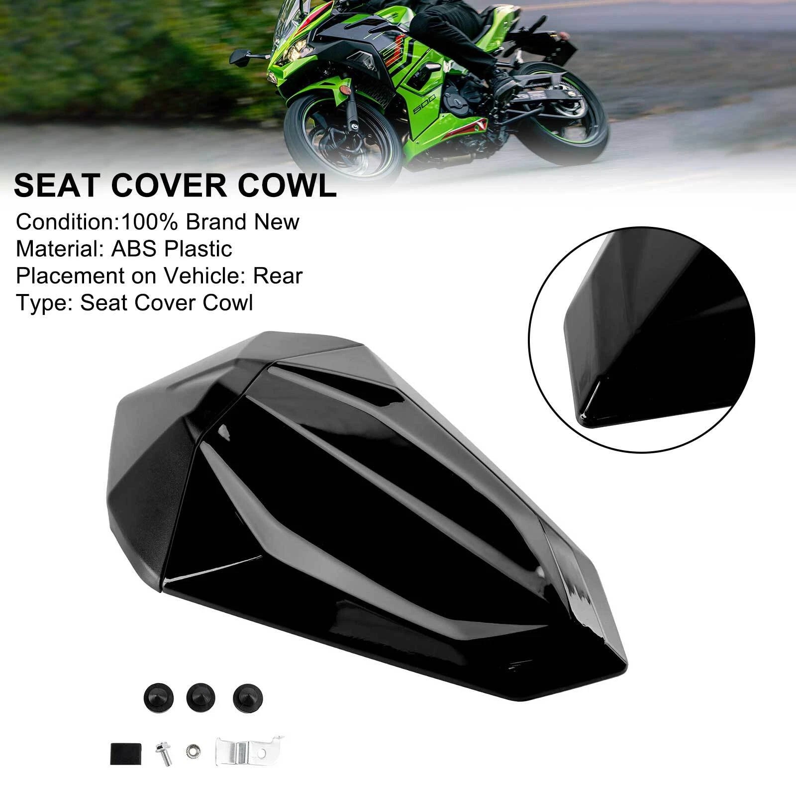 Tail Rear Seat Fairing Cowl for Kawasaki Ninja 500 EX500R Z500 (24-25) Black