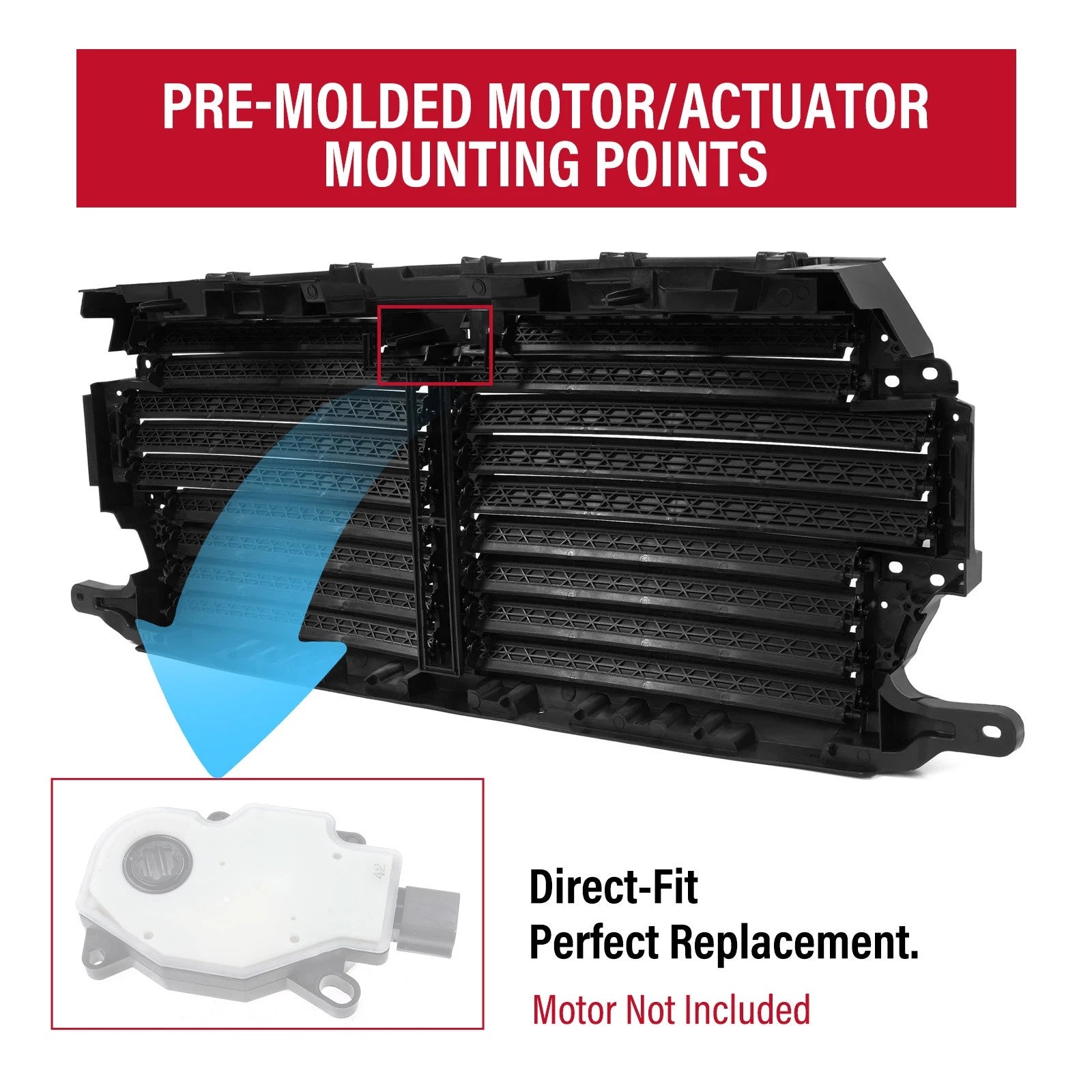 Upper Radiator Grille Air Shutter Control Assembly for Ford F-150 (2018–2020)