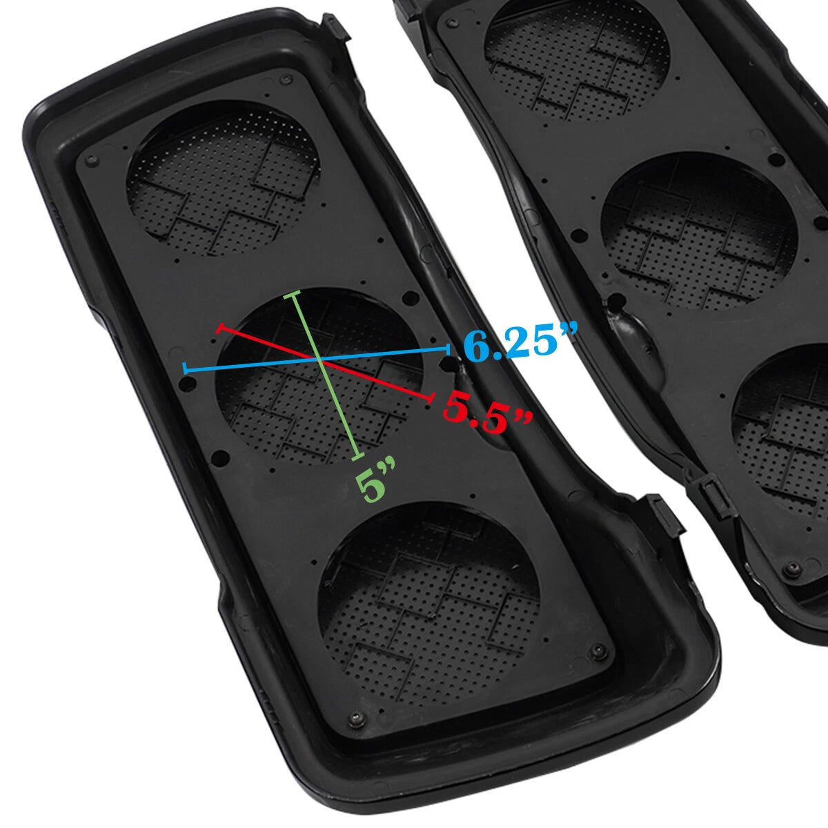 Triple 6.5" Speaker Lids for Harley Touring Road King (1993–2013)