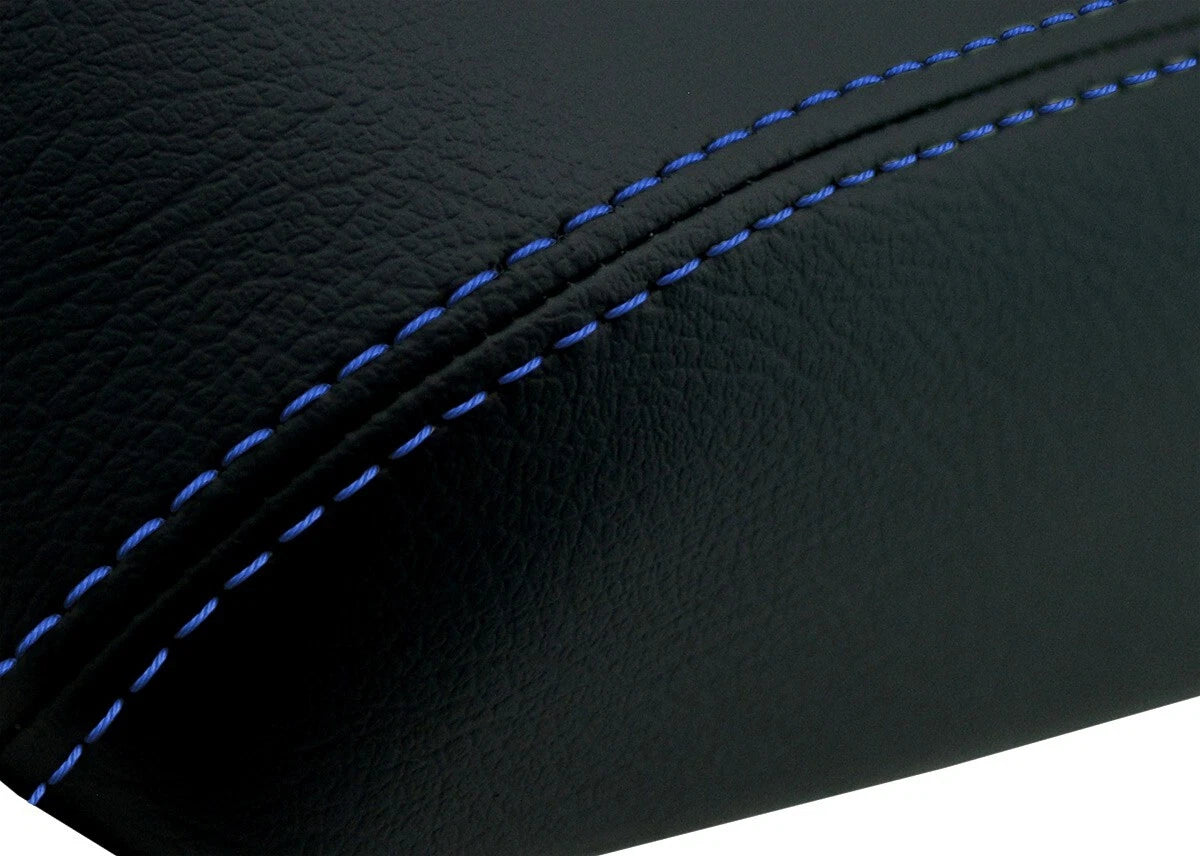 Leather Console Lid Armrest Cover for Ford Explorer (2002–2005) Blue Stitch