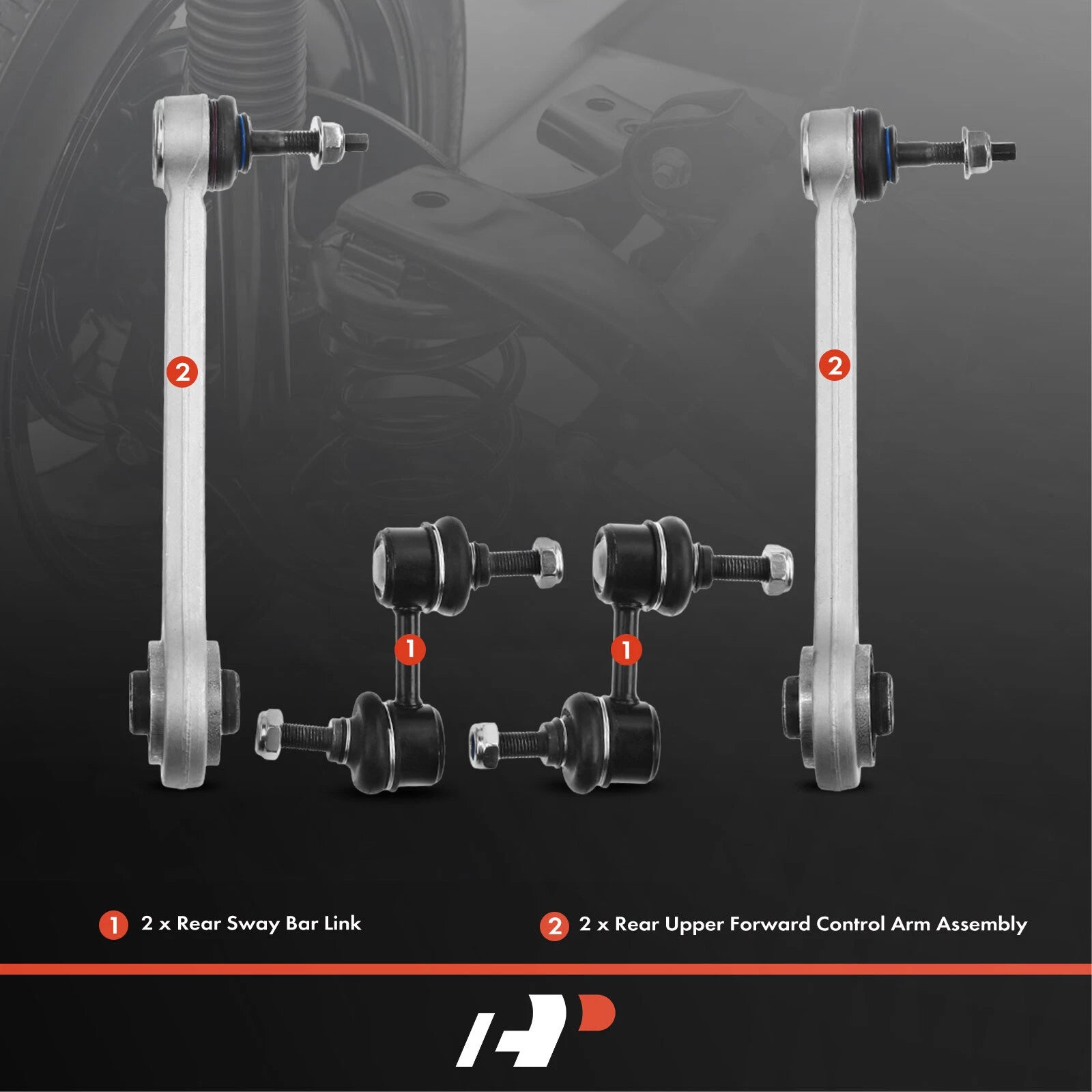Set of 4 Rear Upper Control Arm Sway Bar Links for BMW E39 (1997–2003)