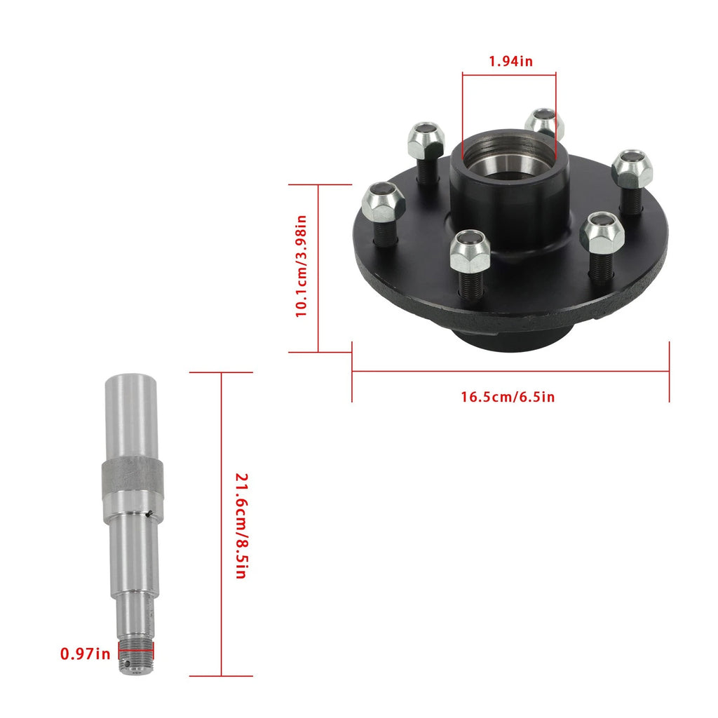 Set of 6 Trailer Hub Kits for 8.75" Round Spindle (Fits Various Models)