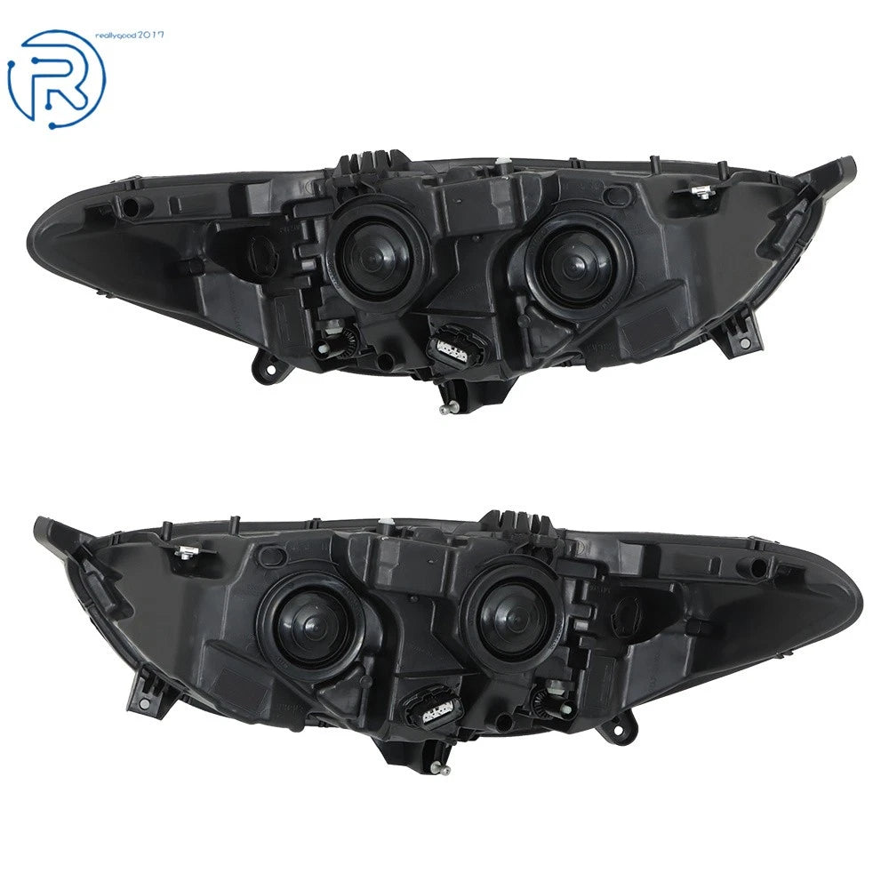 Set of 2 Halogen Headlights for Ford Fusion (2013-2016) Black