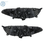 Set of 2 Halogen Headlights for Ford Fusion (2013-2016) Black