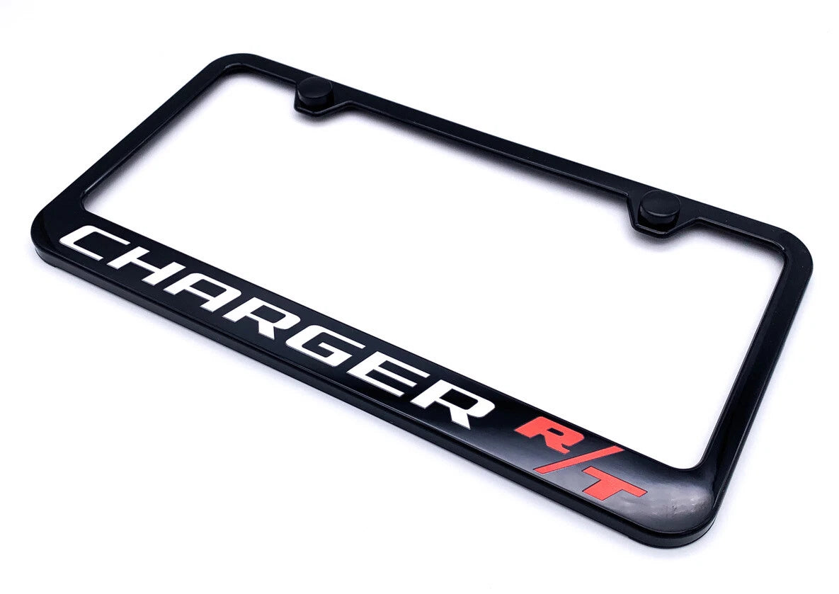 License Plate Frame Black Polycarbonate Unbreakable for Dodge Charger (2015–2023)