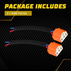 2X H4 9003 Female Ceramic Headlight Bulb Sockets Wire Pigtail Harness Connector for Universal