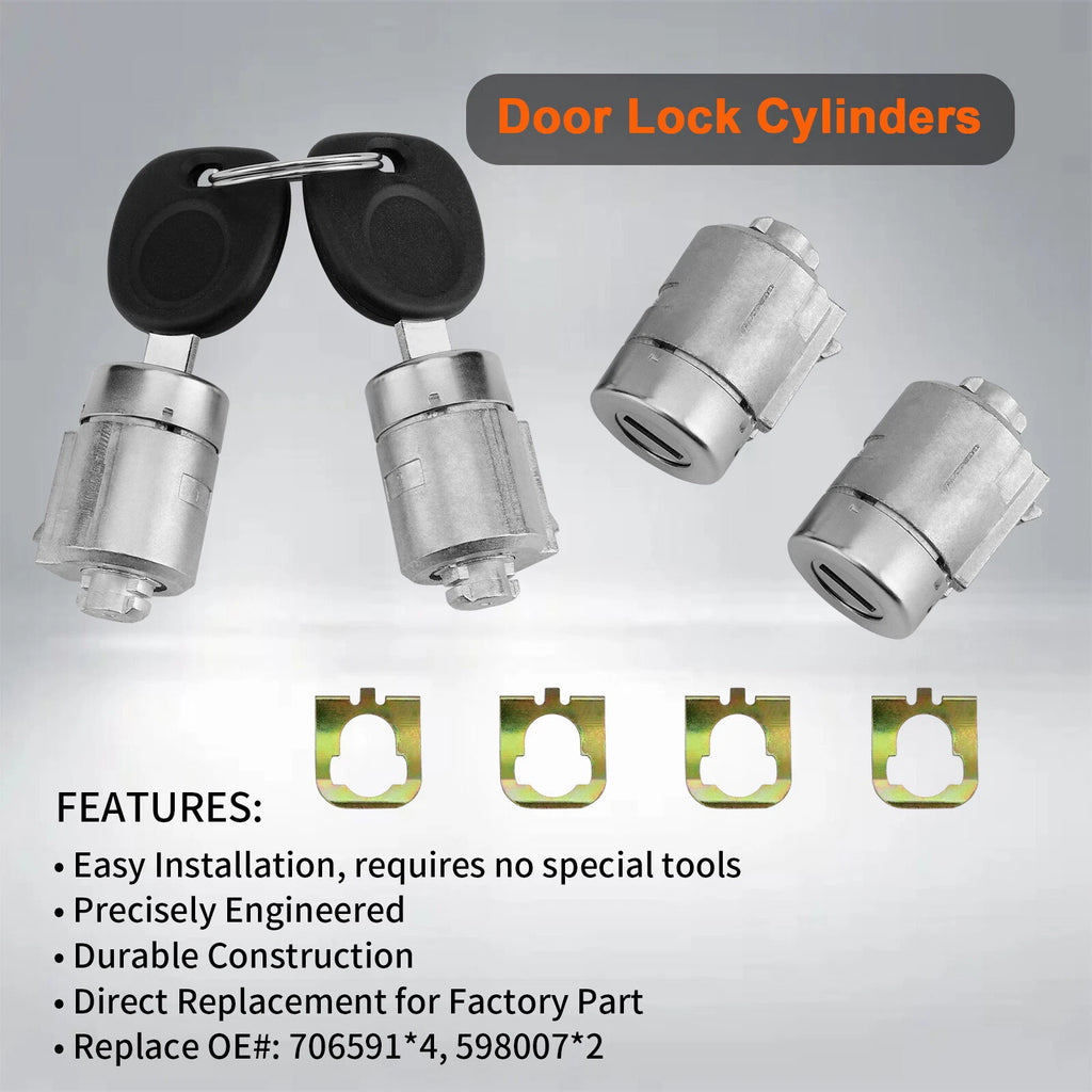 Door Lock Cylinders w/ Keys for Chevy GMC Express Savana (2001–2010)