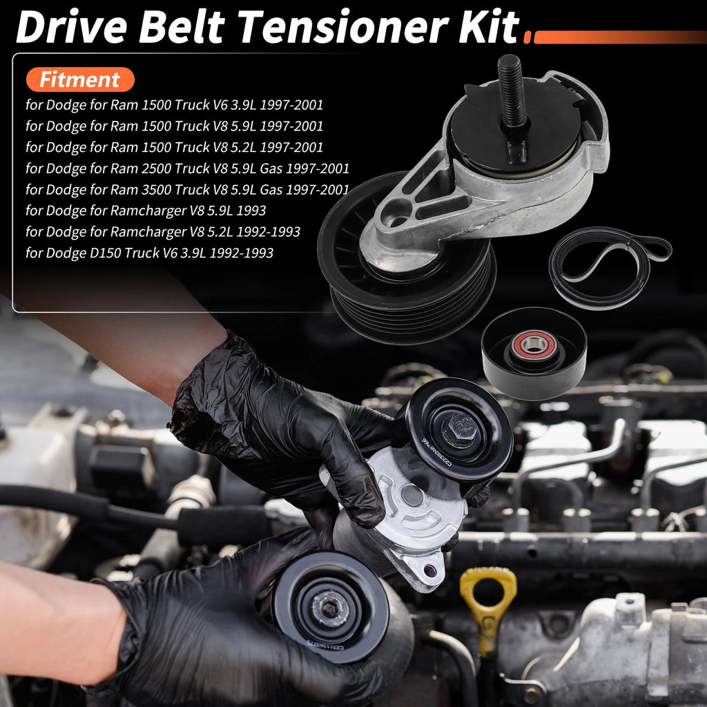Set of 1 Drive Belt Tensioner Kit for Dodge Ram 1500 (1997–2001) No. 53010158AB