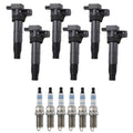 Set of 6 Ignition Coils & Spark Plugs for Kia Borrego 3.8 V6 (2009–2011)