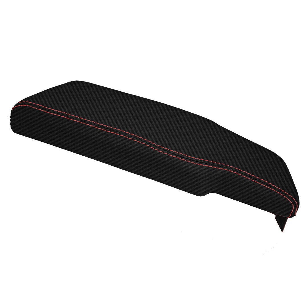 Console Lid Cover for Lincoln Town Car (2003–2011) - PVC Carbon, Red Stitch