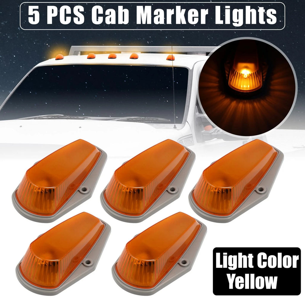 5pcs Yellow LED Cab Marker Light Covers for Ford F-150 (1980–1997)