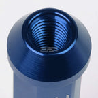 20 PCS Open End M12x1.5 90mm Tall Blue Aluminum Lug Nuts + Adapter