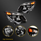 Headlight Assembly for Chevy Equinox (2010–2015) Reflector Pair Black Housing