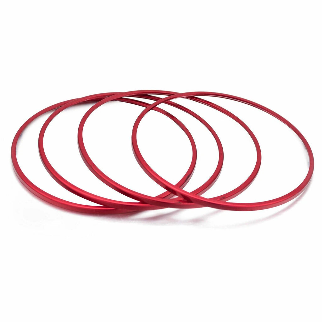 4x Red Interior Door Speaker Decor Ring Cover for Mercedes W205 (2015-2019)