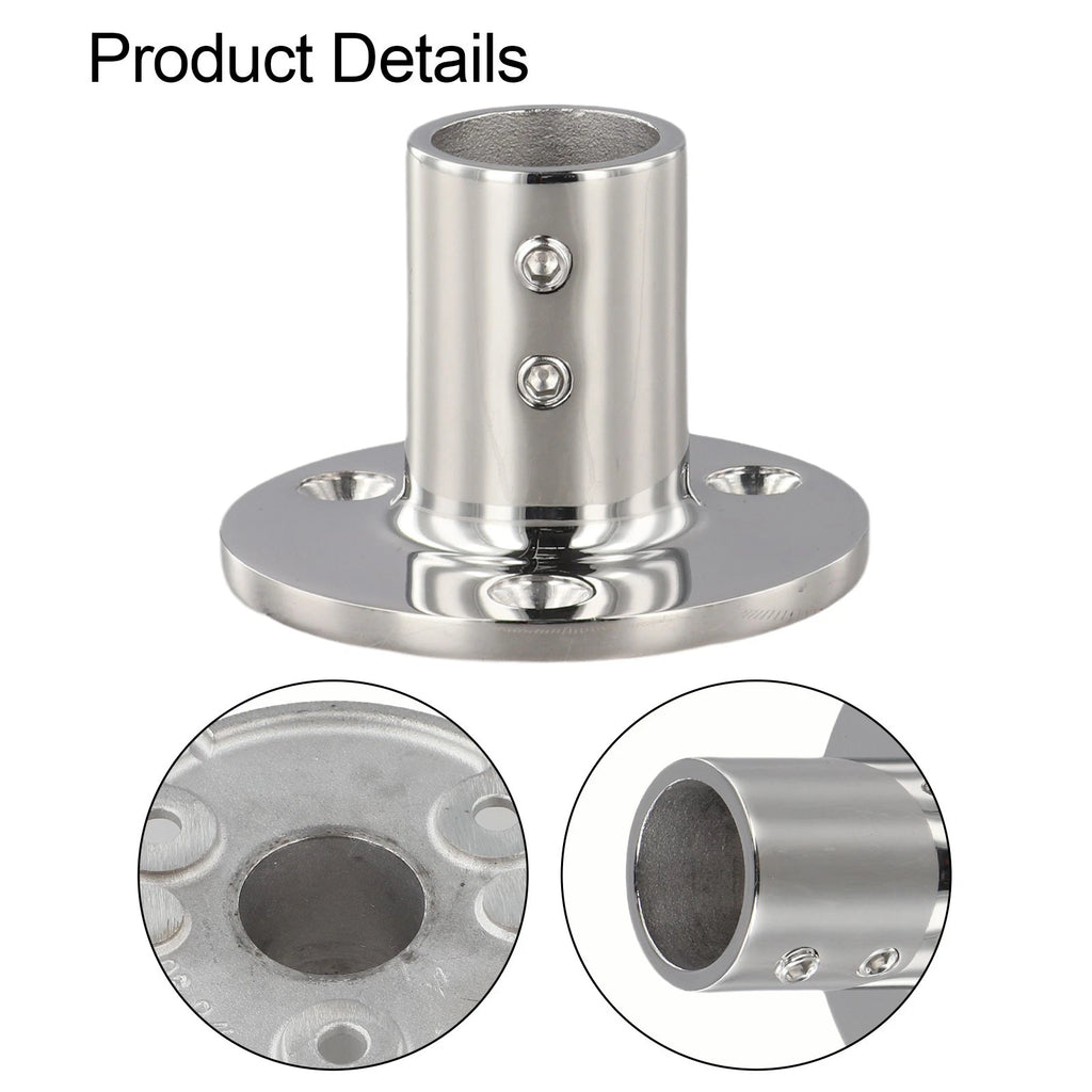 316 Stainless Steel Handrail Base for Yacht (Fits 78" or 1" Tube)