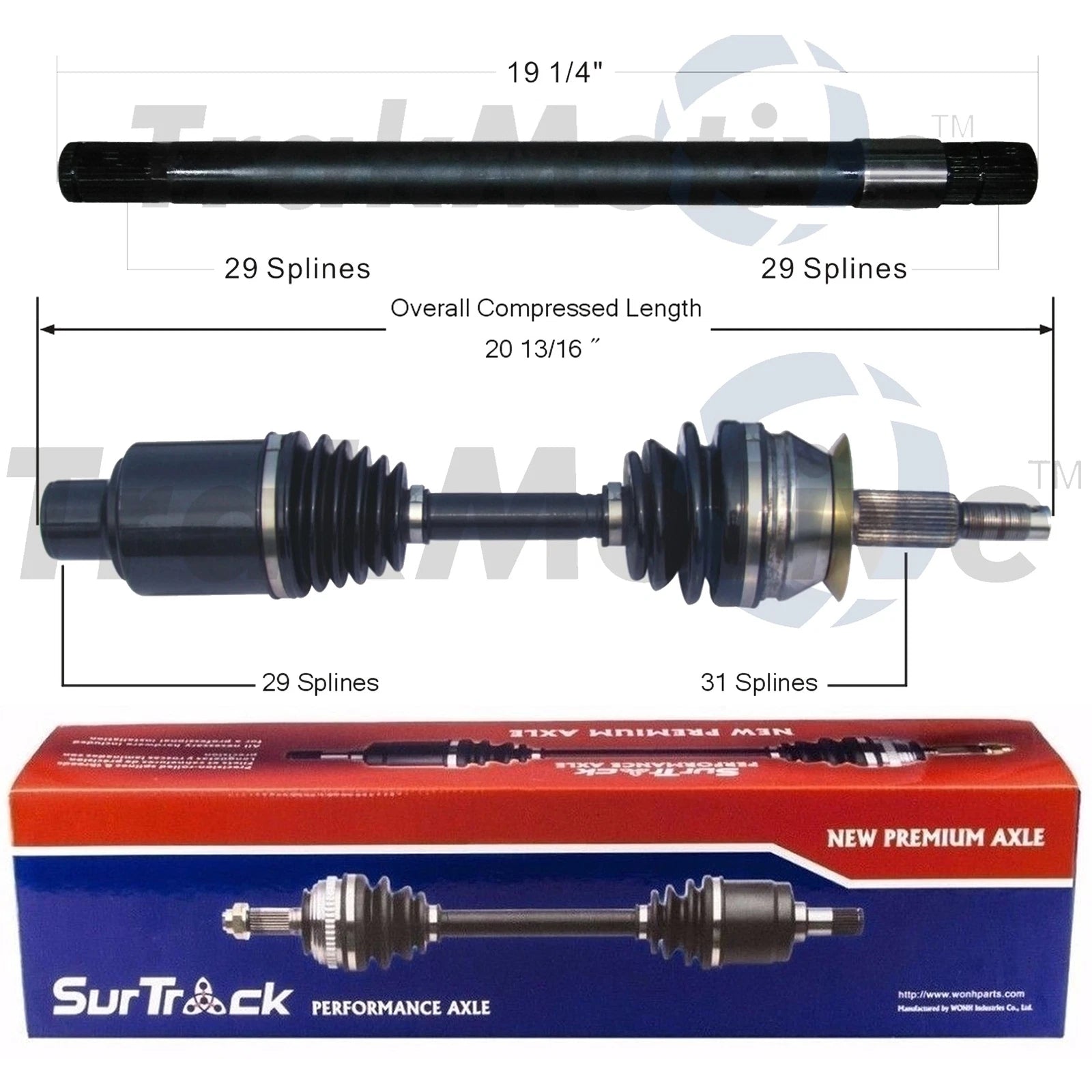 Set of 2 CV Axles for Dodge (Passenger Right)