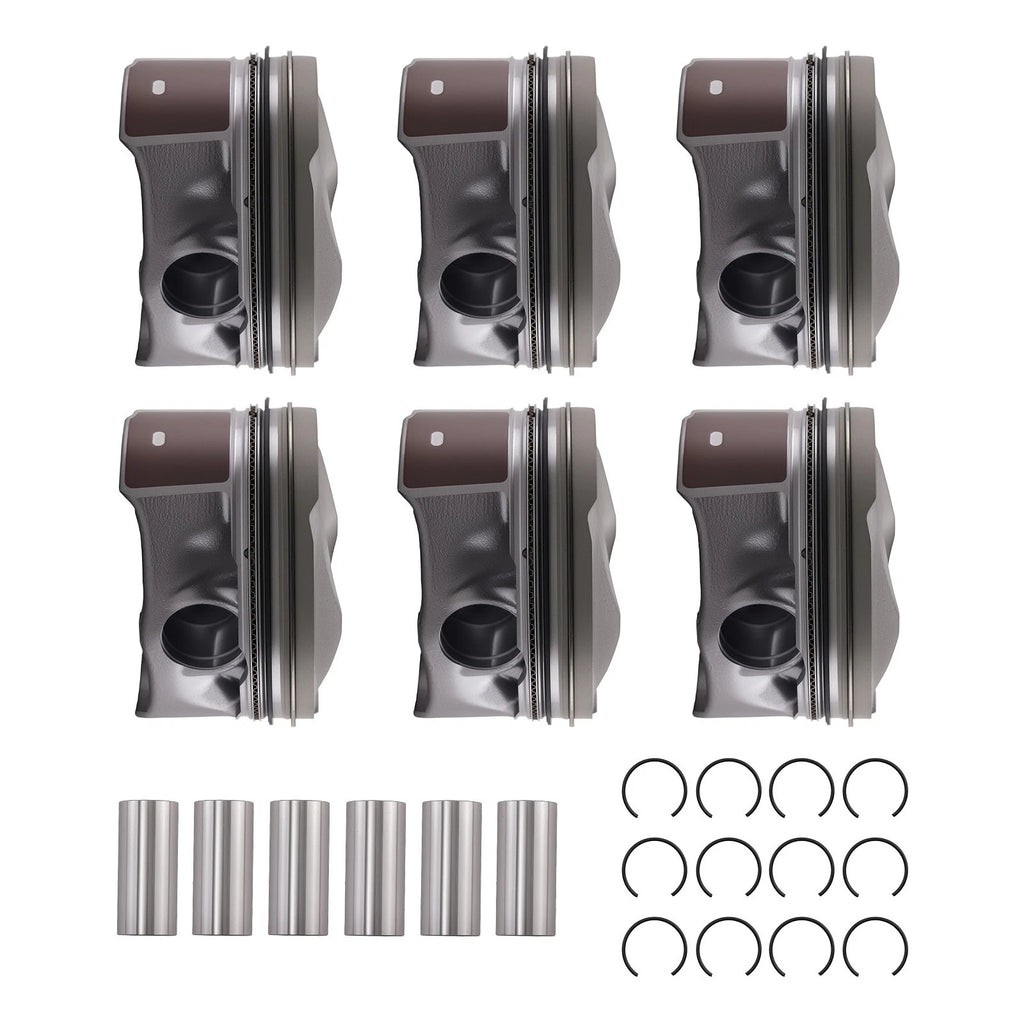 6pcs Piston & Rings Kit for Land Rover Range Rover Sport 3.0L V6 (2014–2019)