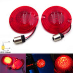 2X 3" Red Turn Signal 1156 LED Inserts for Harley Touring