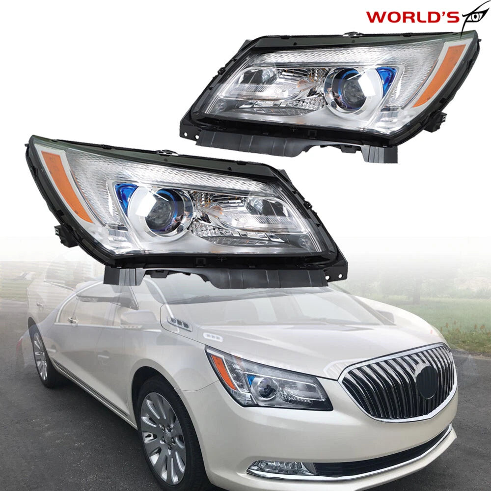 Set of 2 Projector Halogen Headlights with LED DRL for Buick LaCrosse (2014–2016)