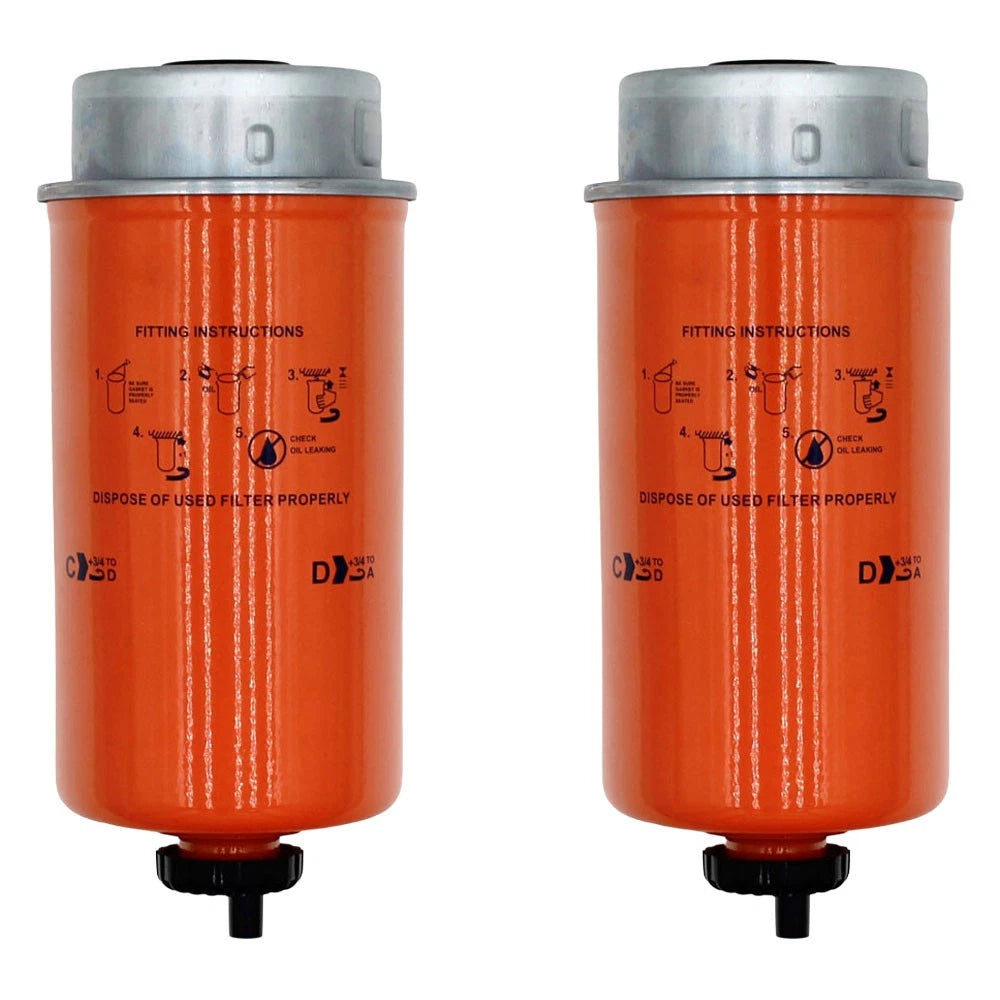 2X Fuel Filters for John Deere 1654 1854 2054 2204 6140M 6150M 6155M RE522878