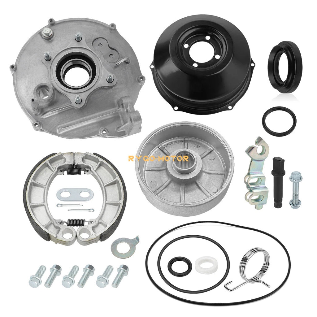Set of 4 Rear Brake Plate Drum Hub Cover Shoes for Honda Rancher 420 TRX420 (2007–2013)
