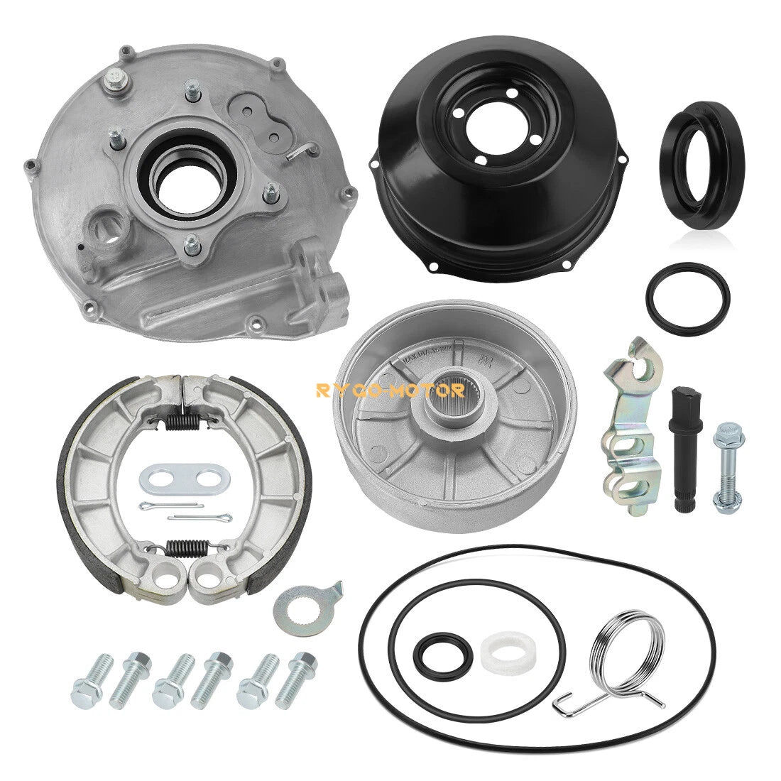 Set of 4 Rear Brake Plate Drum Hub Cover Shoes for Honda Rancher 420 TRX420 (2007–2013)