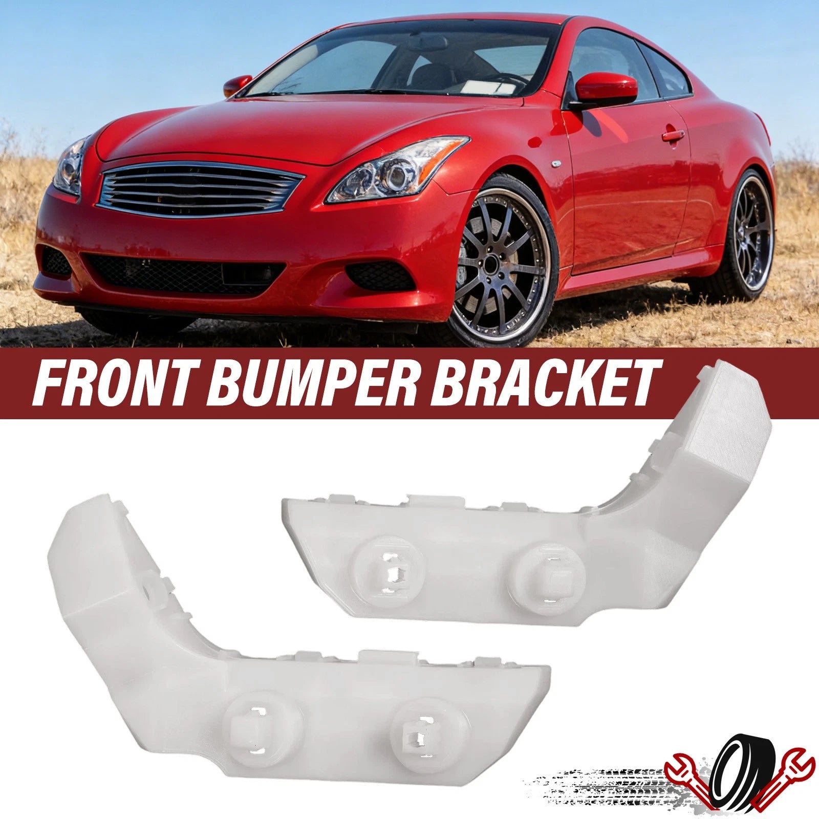 Front Bumper Bracket Set for Infiniti G37 (2008–2013) Q60 (2014–2015)