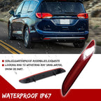 2X Red Lens Rear Bumper Reflectors for Chrysler Pacifica Voyager (2017–2025)