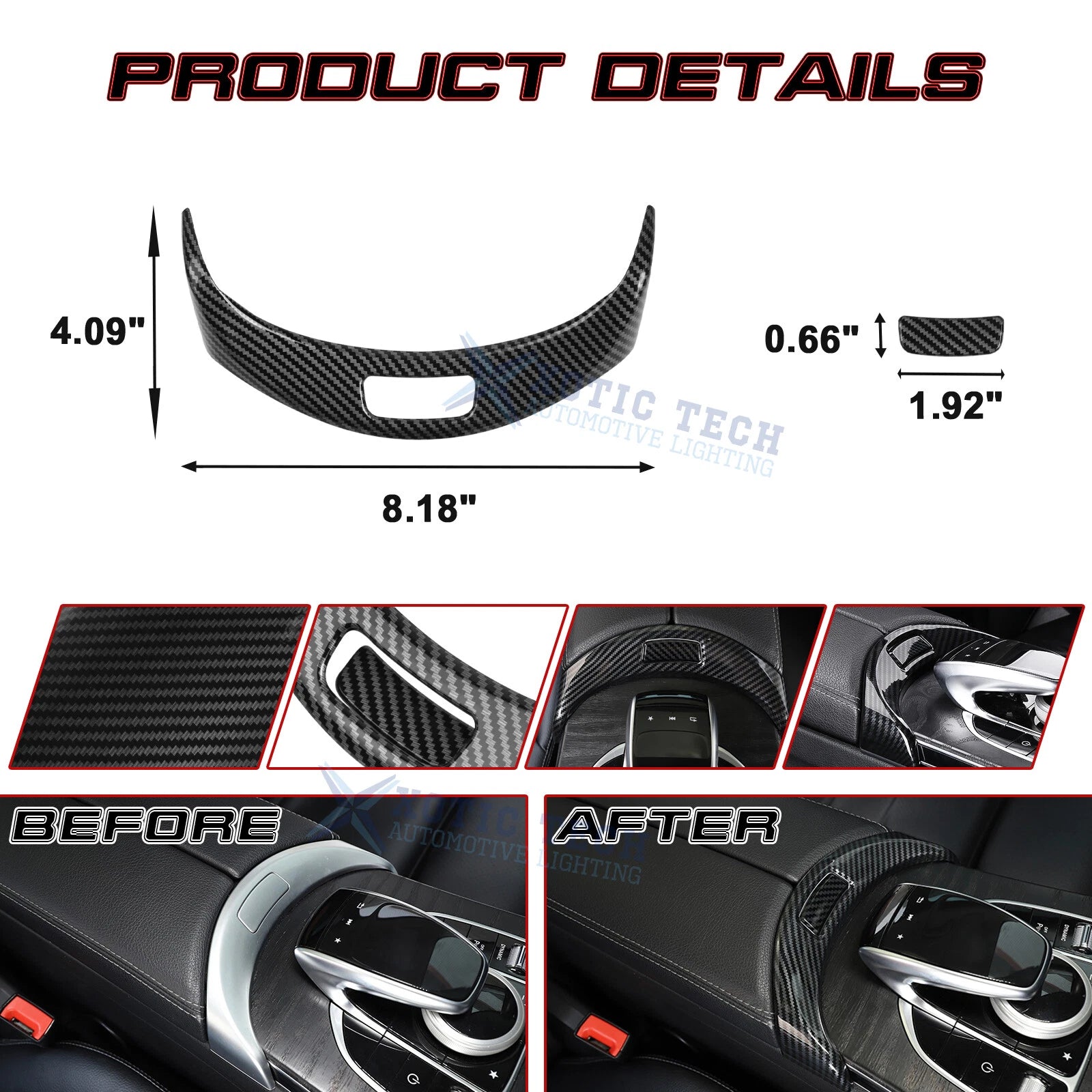 Storage Box Release Button Cover for Mercedes-Benz C-Class & GLC (2015-2022)