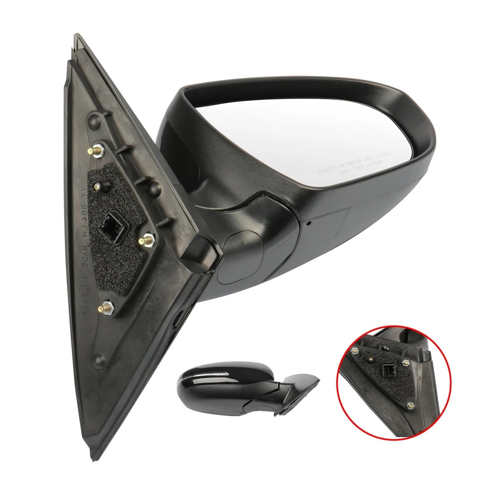 RH Side Mirror for Kia Optima K5 & Optima Hybrid (2011–2013) Black Power