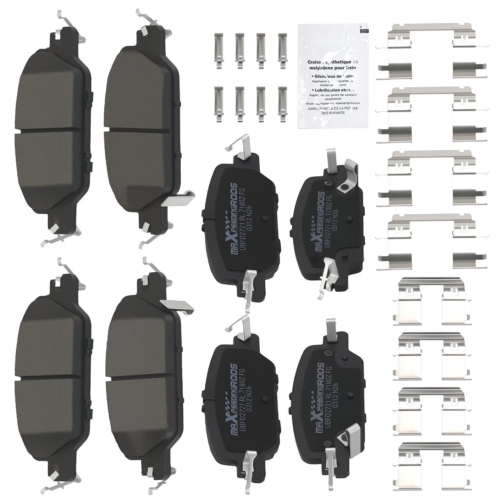 Set of 4 Ceramic Brake Pads for Honda CR-V (2017–2022) D2036 D2037