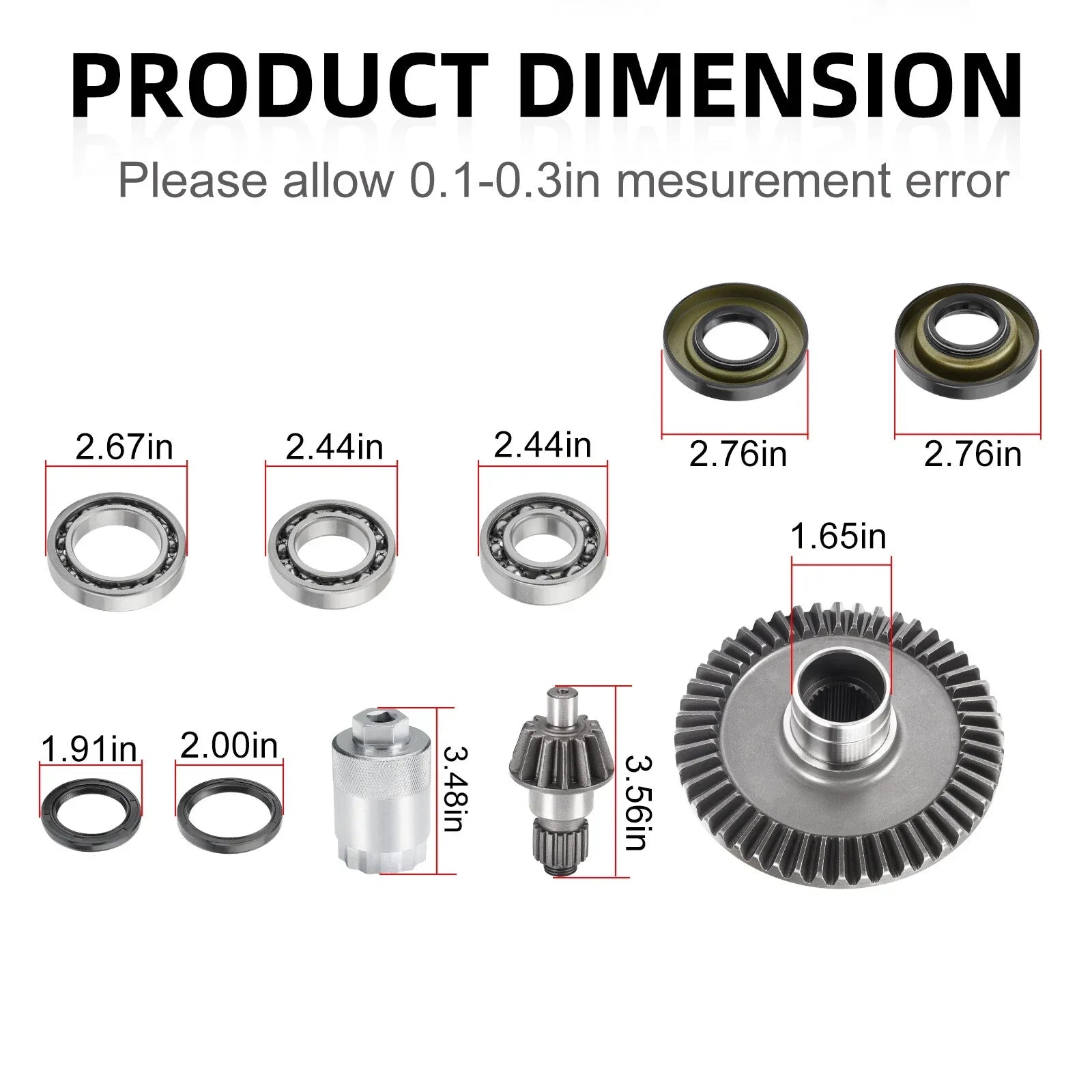 Rear Diff Pinion Gear Kit & Nut Tool for Honda Rancher 350 400